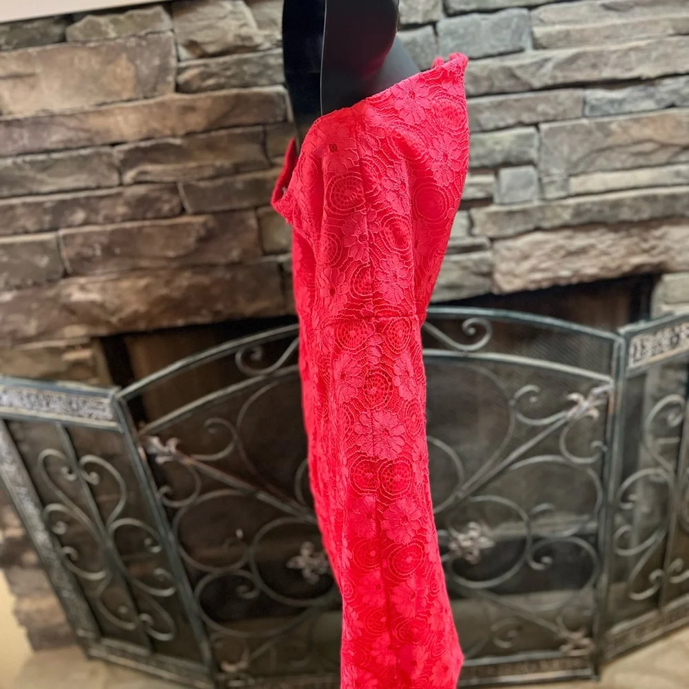 Strapless Coral Cocktail Dress Medium read description - Picture 9 of 14